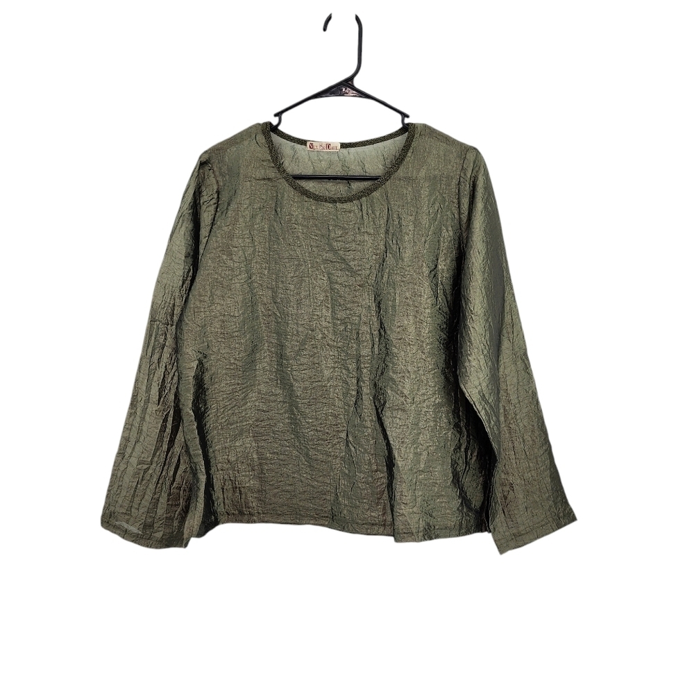 Neil & David Women's Peasant Style Long Sleeves Blouse Lagenlook